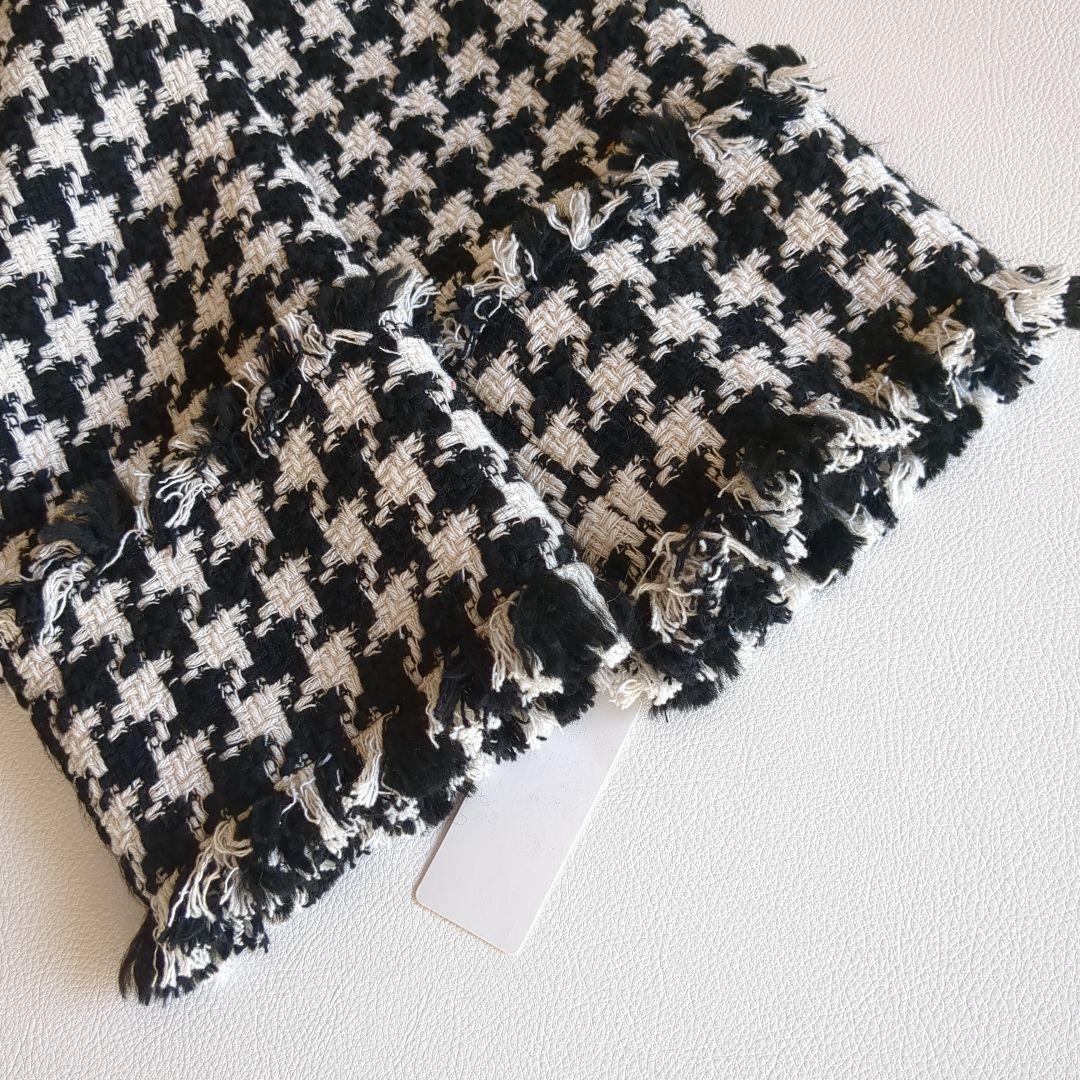 新品★ボールジィ ハウンドトゥース ツイード フリンジ ジャケット 千鳥格子