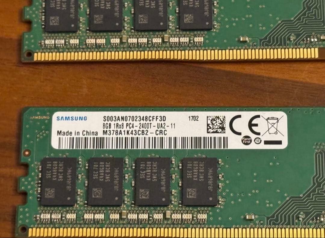 SAMSUNG ddr4 2400MHz 8GB×2