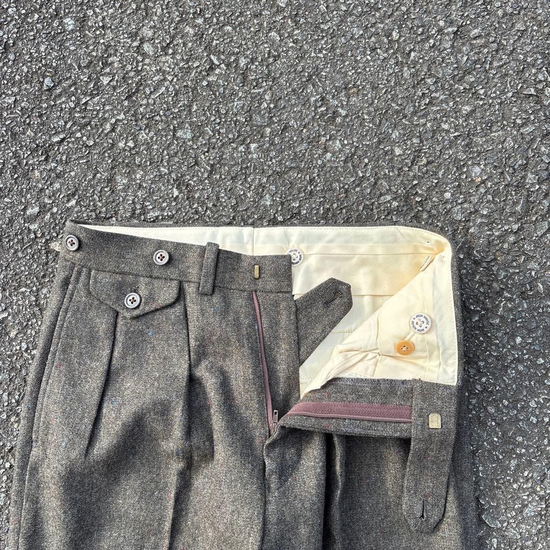 【希少/極上】70s-80s Avon House2タックワイドウールスラックス