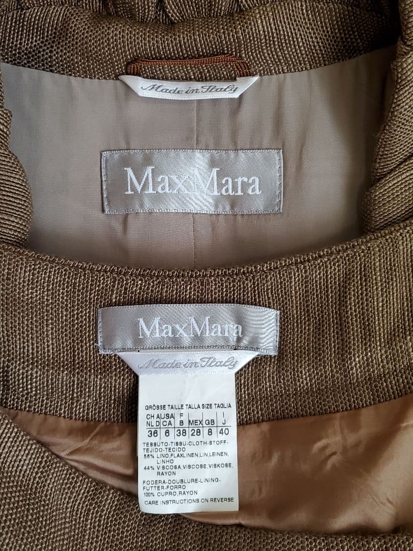 Max Mara　マックスマーラ　七分袖　デザインスーツ　麻　サイズ40