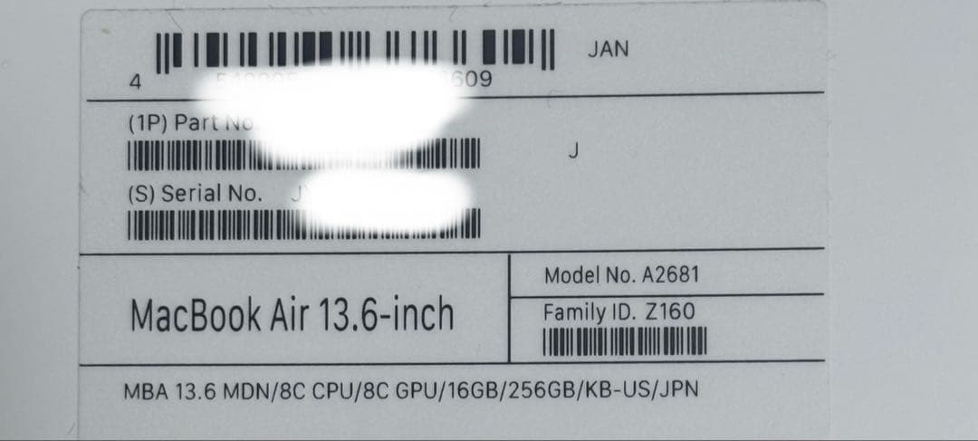 MacBook Air 13 スペースグレー,メモリ16gb,256gb元箱付き