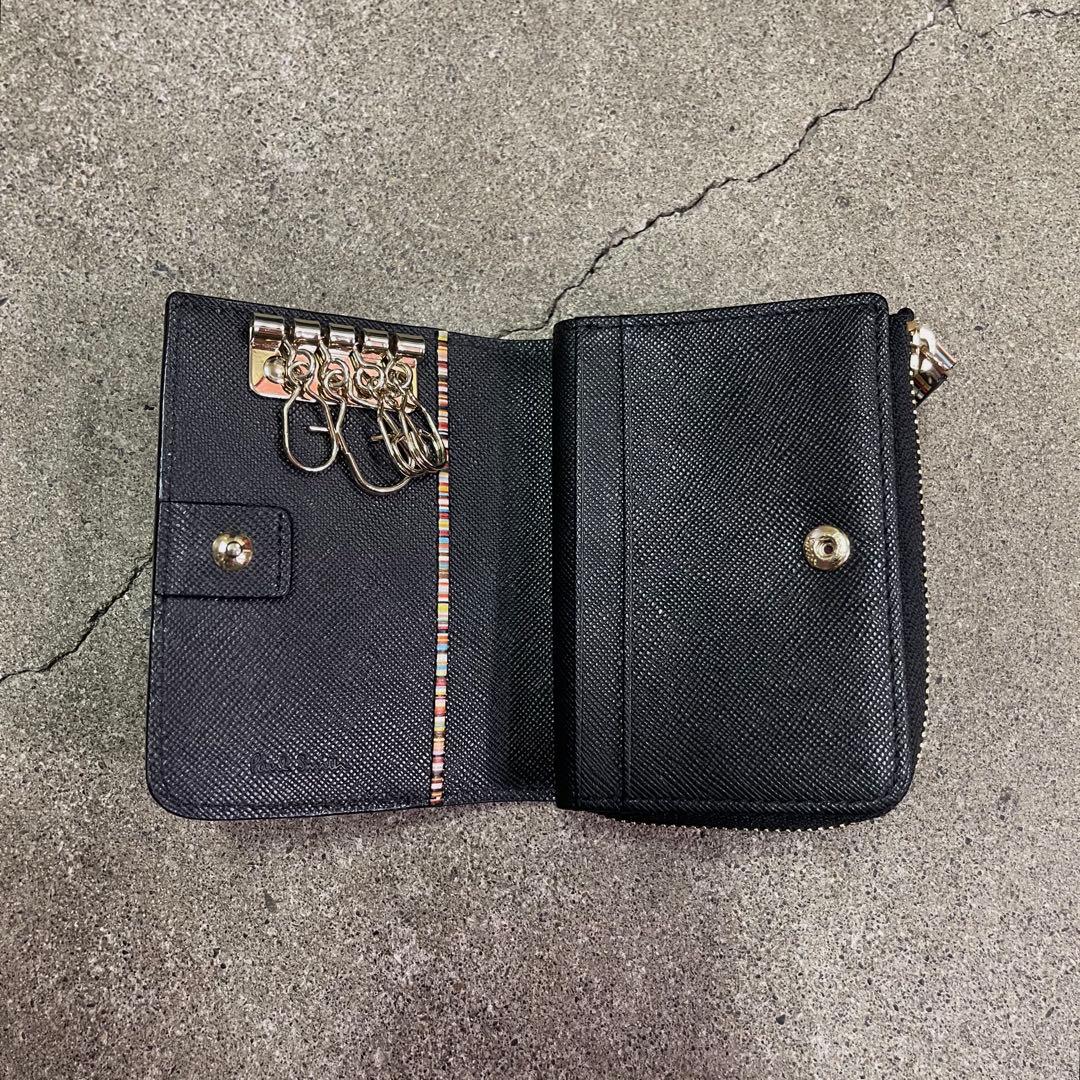 Paul Smith 小銭入れ付き 4連キーケース ケース ブラック