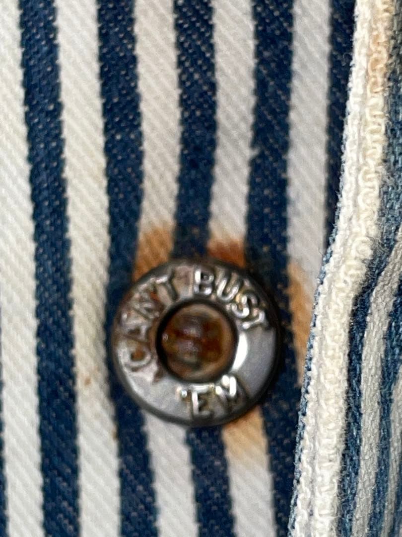 50s キャントバステム オーバーオール ヒッコリー W94cm ゴールド 左向