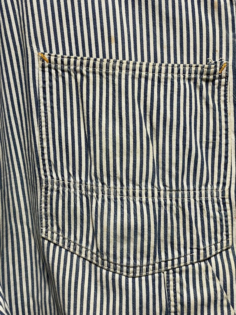 50s キャントバステム オーバーオール ヒッコリー W94cm ゴールド 左向