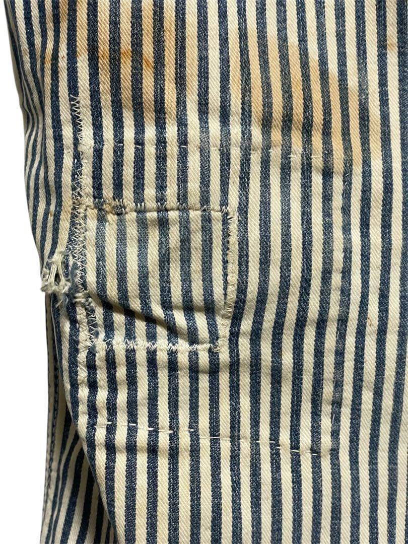 50s キャントバステム オーバーオール ヒッコリー W94cm ゴールド 左向