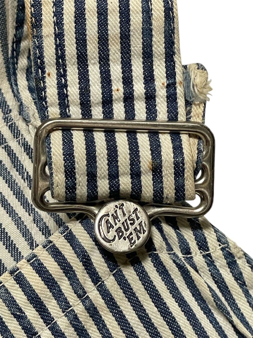 50s キャントバステム オーバーオール ヒッコリー W94cm ゴールド 左向