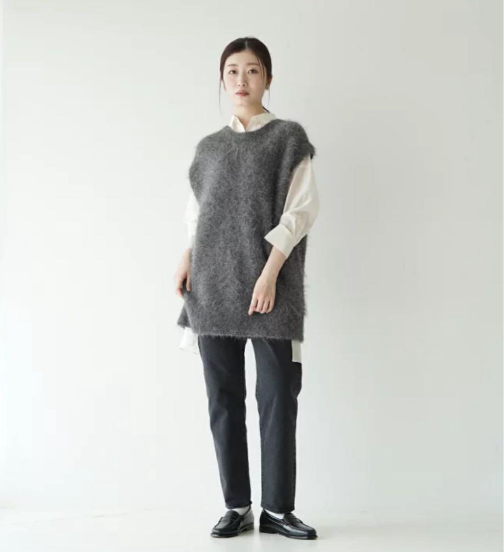 【お値下げ】シンゾーン★アルパカ ベスト クルーネック ワイド 無地