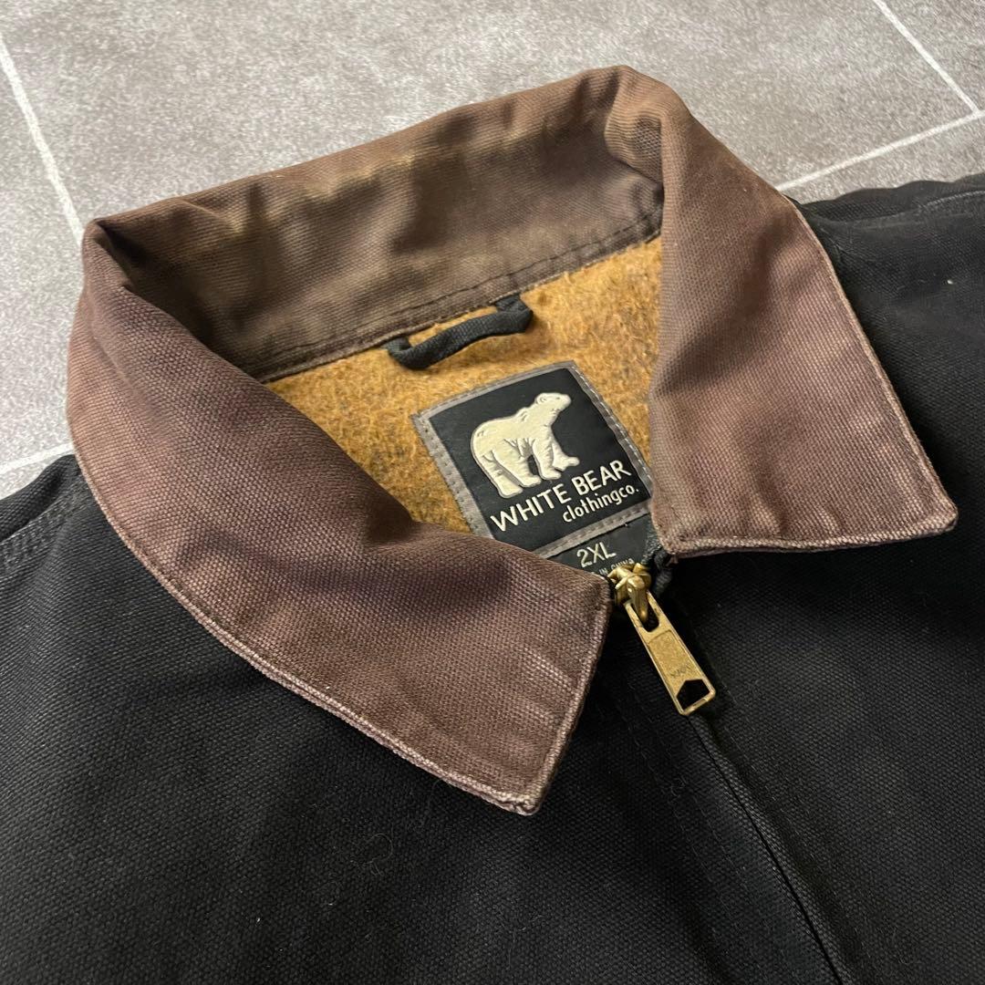 90's W.BEAR ダックアクティブジャケット 黒 ワークブルゾン