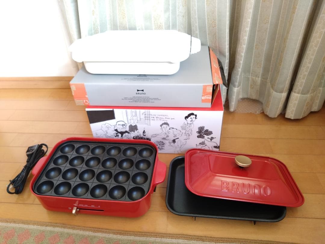 ほぼ未使用 BRUNO コンパクトホットプレート セラミックコート鍋セット