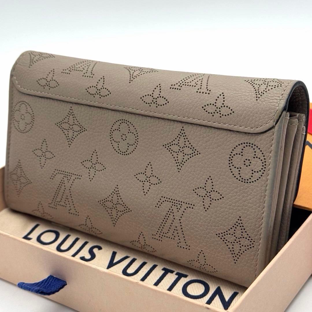 【極美品】ルイヴィトン　マヒナ　ポルトフォイユ・イリス　長財布　ガレ　ベージュ