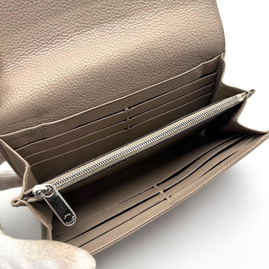 【極美品】ルイヴィトン　マヒナ　ポルトフォイユ・イリス　長財布　ガレ　ベージュ