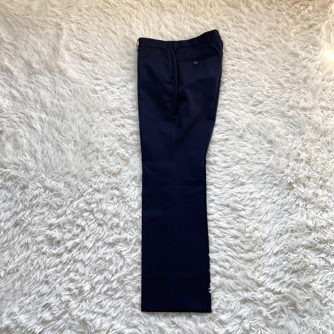 SUIT SELECTスリーピースネイビーシングル2釦スーツセットアップ