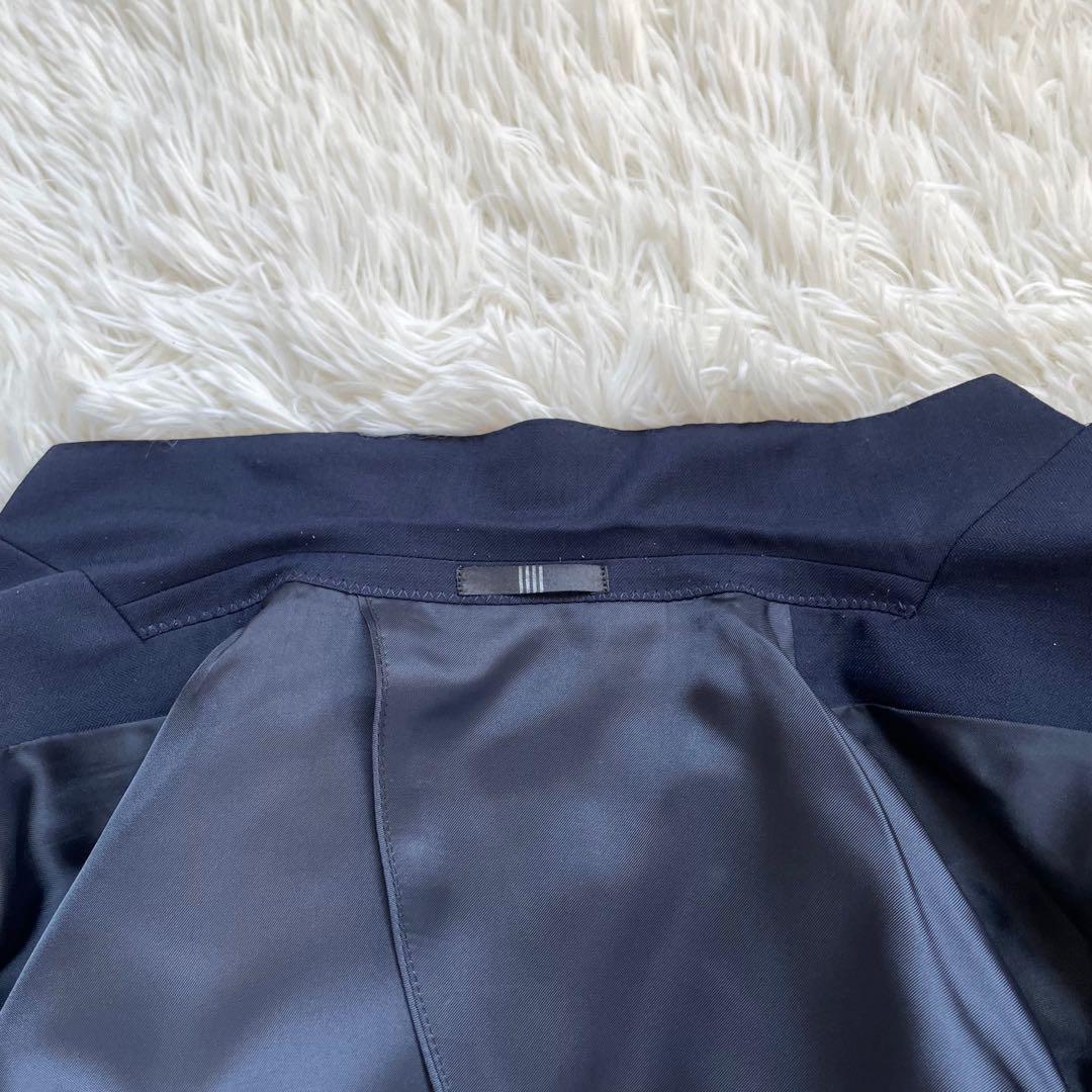 SUIT SELECTスリーピースネイビーシングル2釦スーツセットアップ