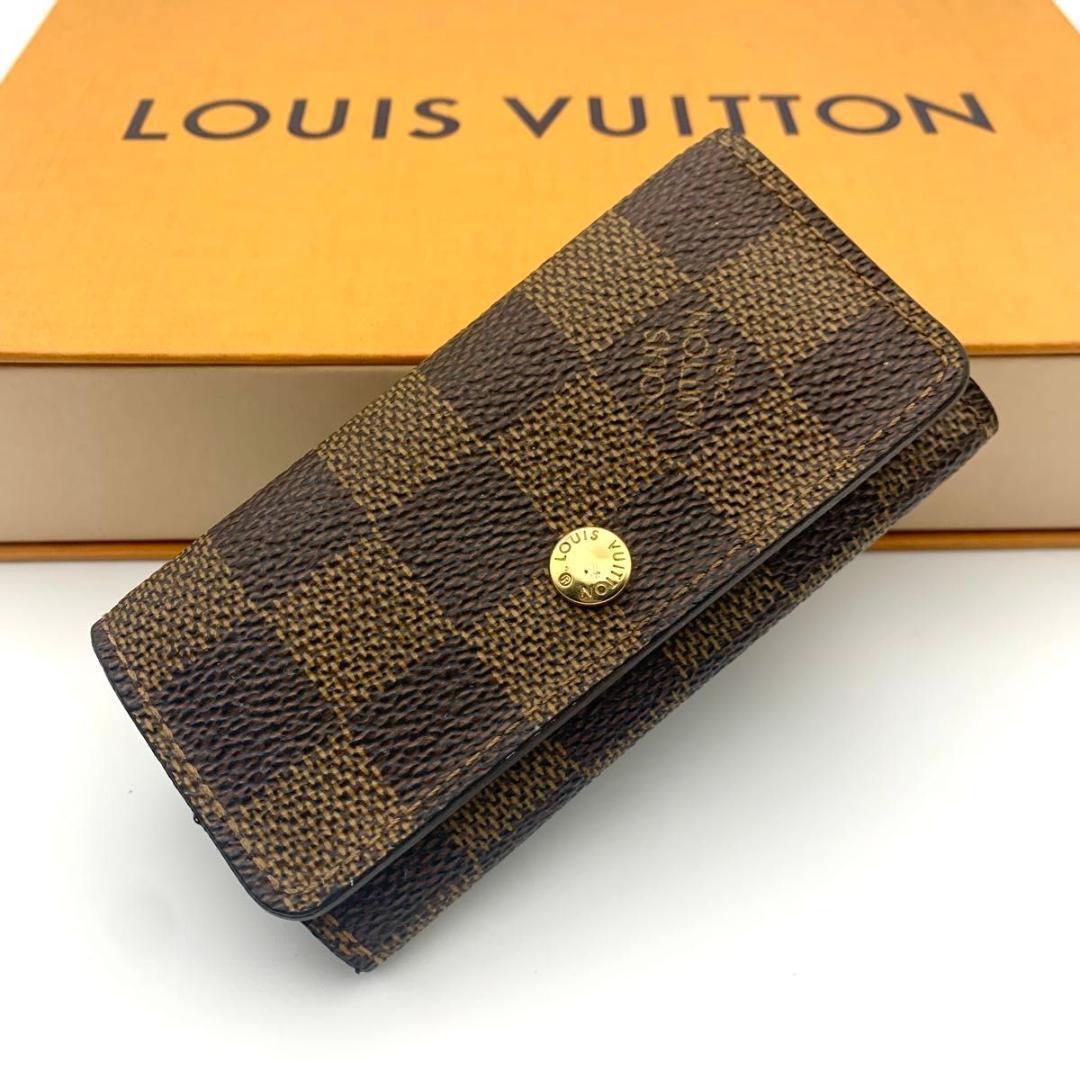 鑑定済み ルイヴィトン ミュルティクレ4 キーケース キーホルダー ダミエエベヌ