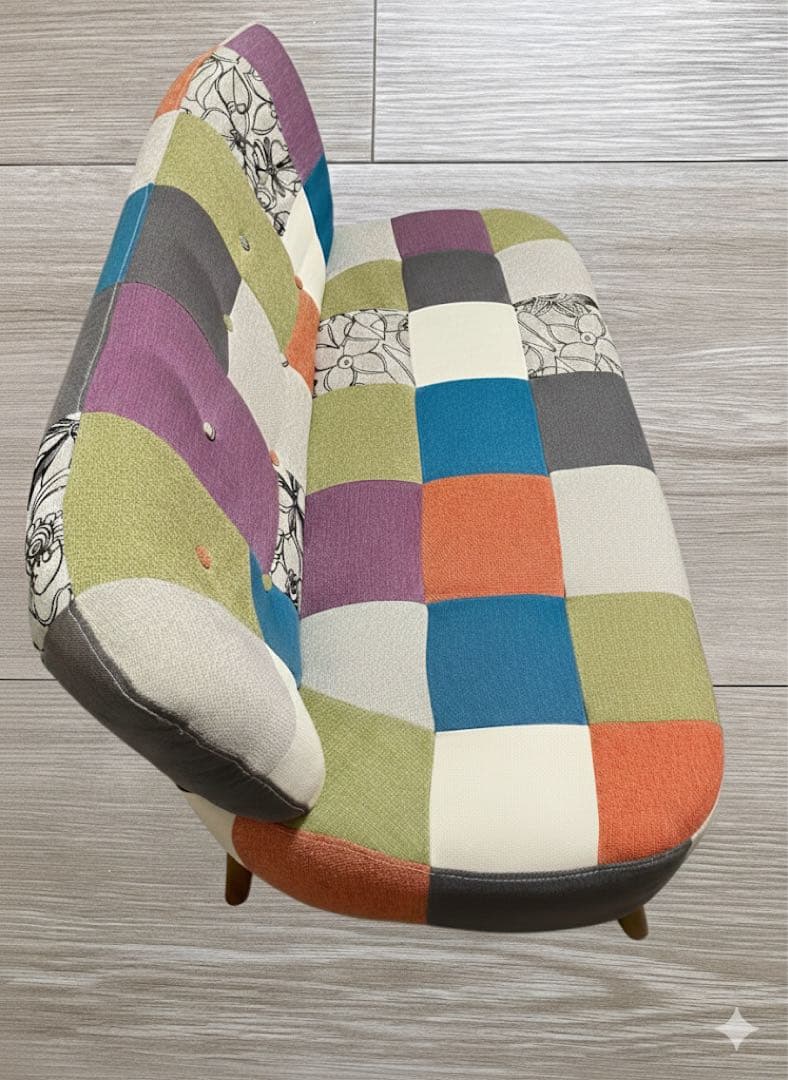 パッチワーク ソファ 2人掛け カラフル おしゃれ 北欧風