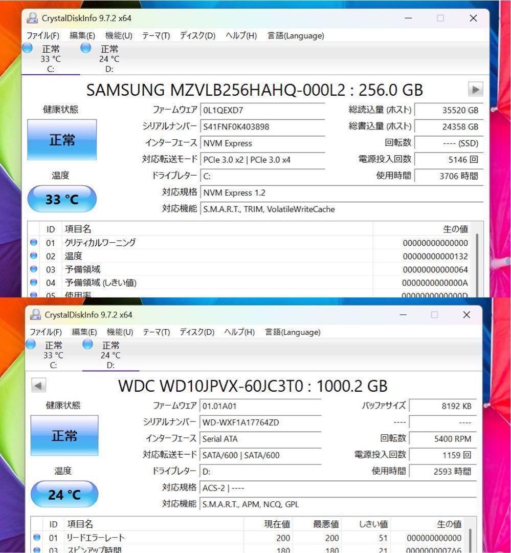 【高性能】HPブリザードホワイト☘corei7☘NVMe256+1TB