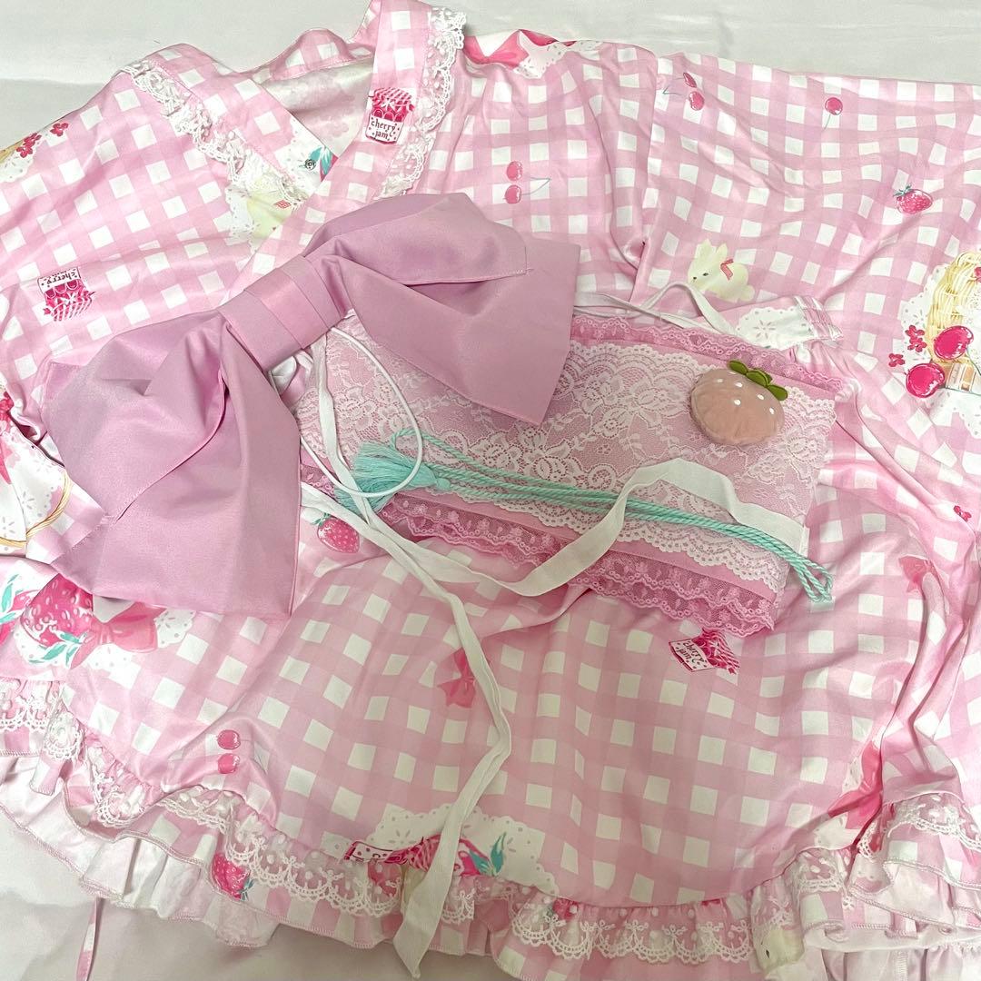 To Aliceいちごギンガムチェック浴衣セット　浴衣ドレス　サイズM