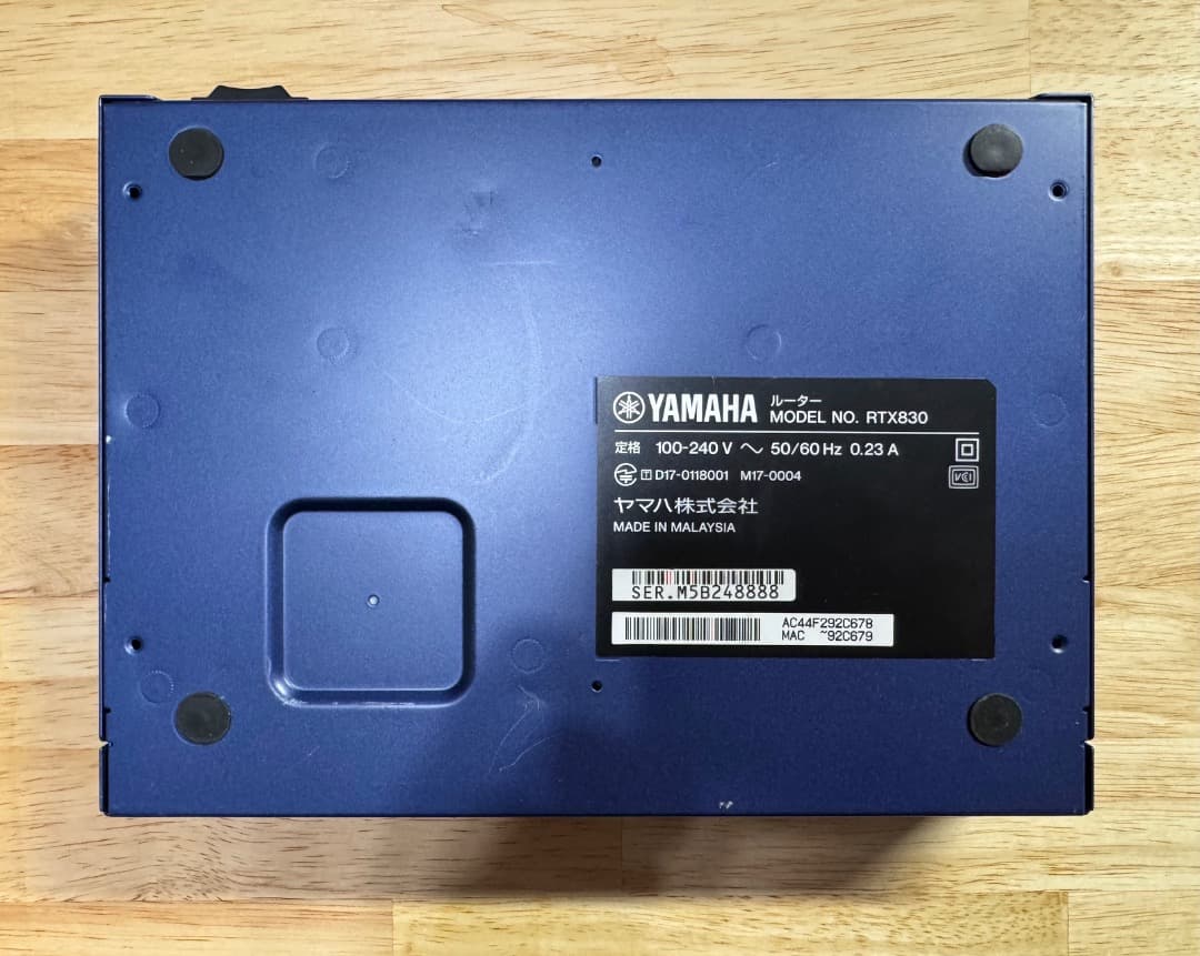 〔FW最新化済・IPアドレス設定発送可〕YAMAHA RTX830ルーター