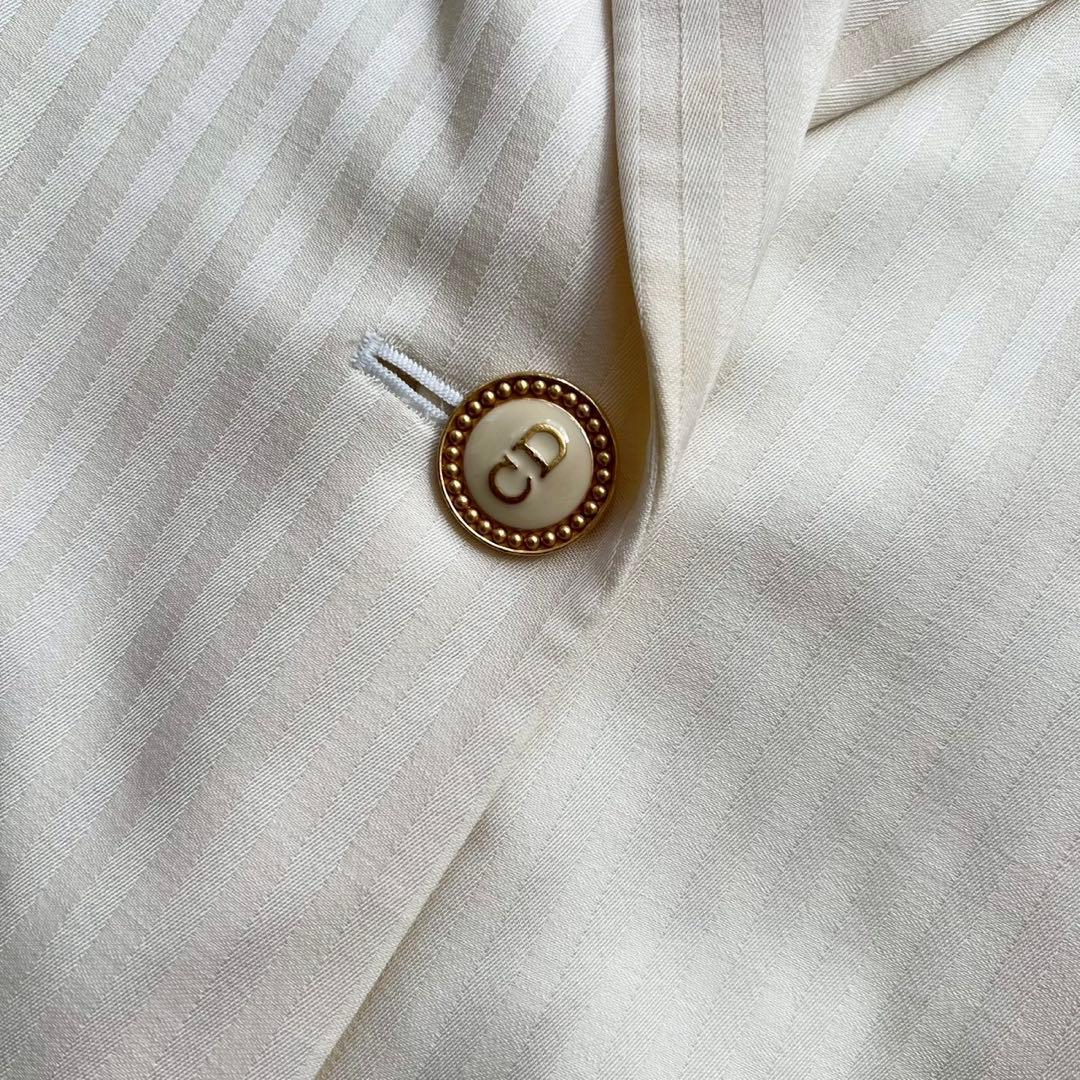 Christian Dior CDロゴボタン テーラードジャケット ストライプ