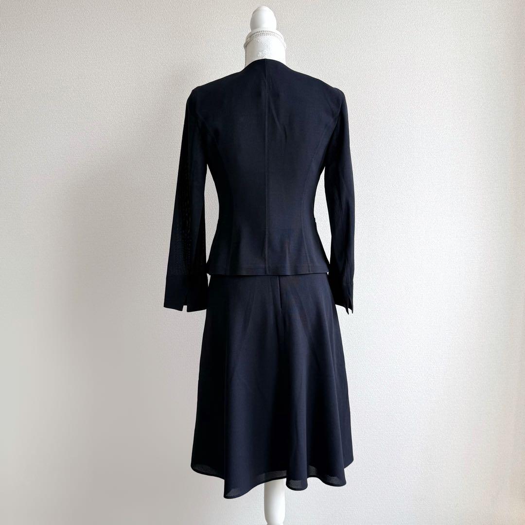 新品　エポカ　夏用　スーツ　ジョーゼット　ネイビー　38 ジャケット