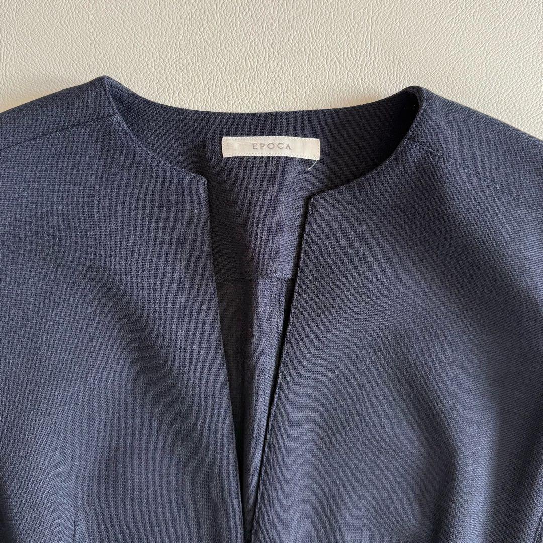 新品　エポカ　夏用　スーツ　ジョーゼット　ネイビー　38 ジャケット