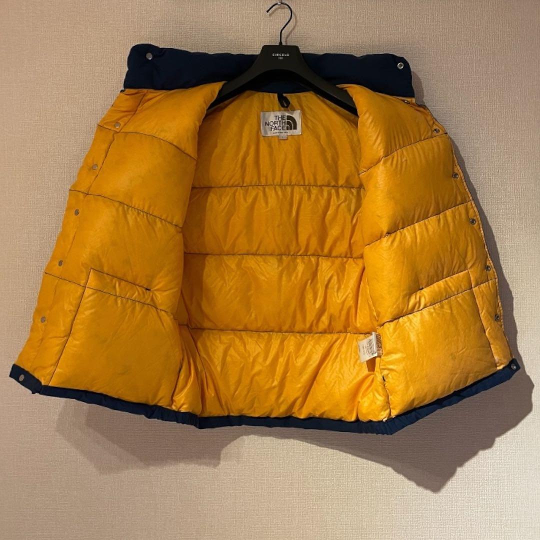 80s THE NORTH FACE 茶タグ ダウンベスト ブルー L USA製