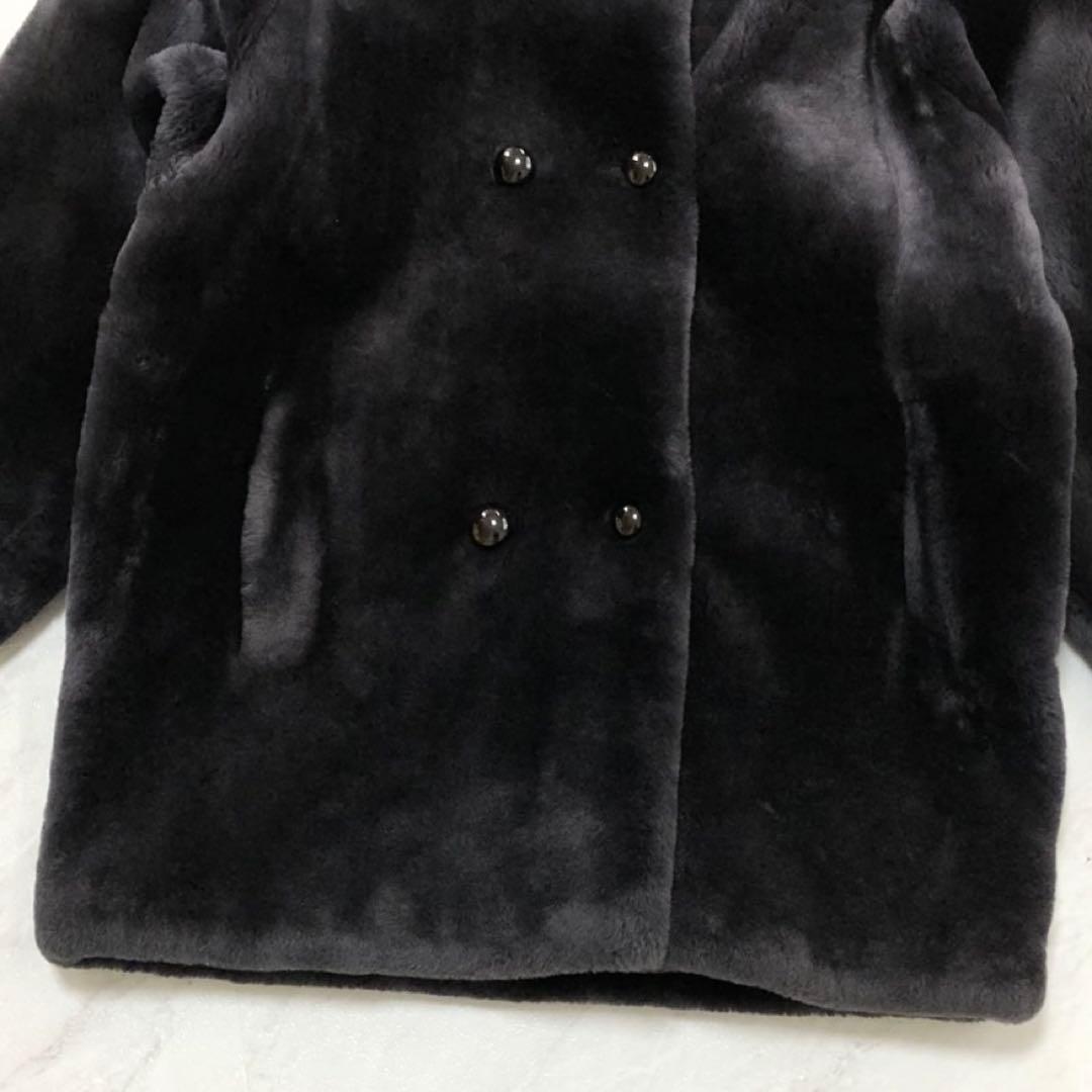 美品✨シェアードヌートリア 本毛皮 リアルファーコート 袖デザイン ブラック