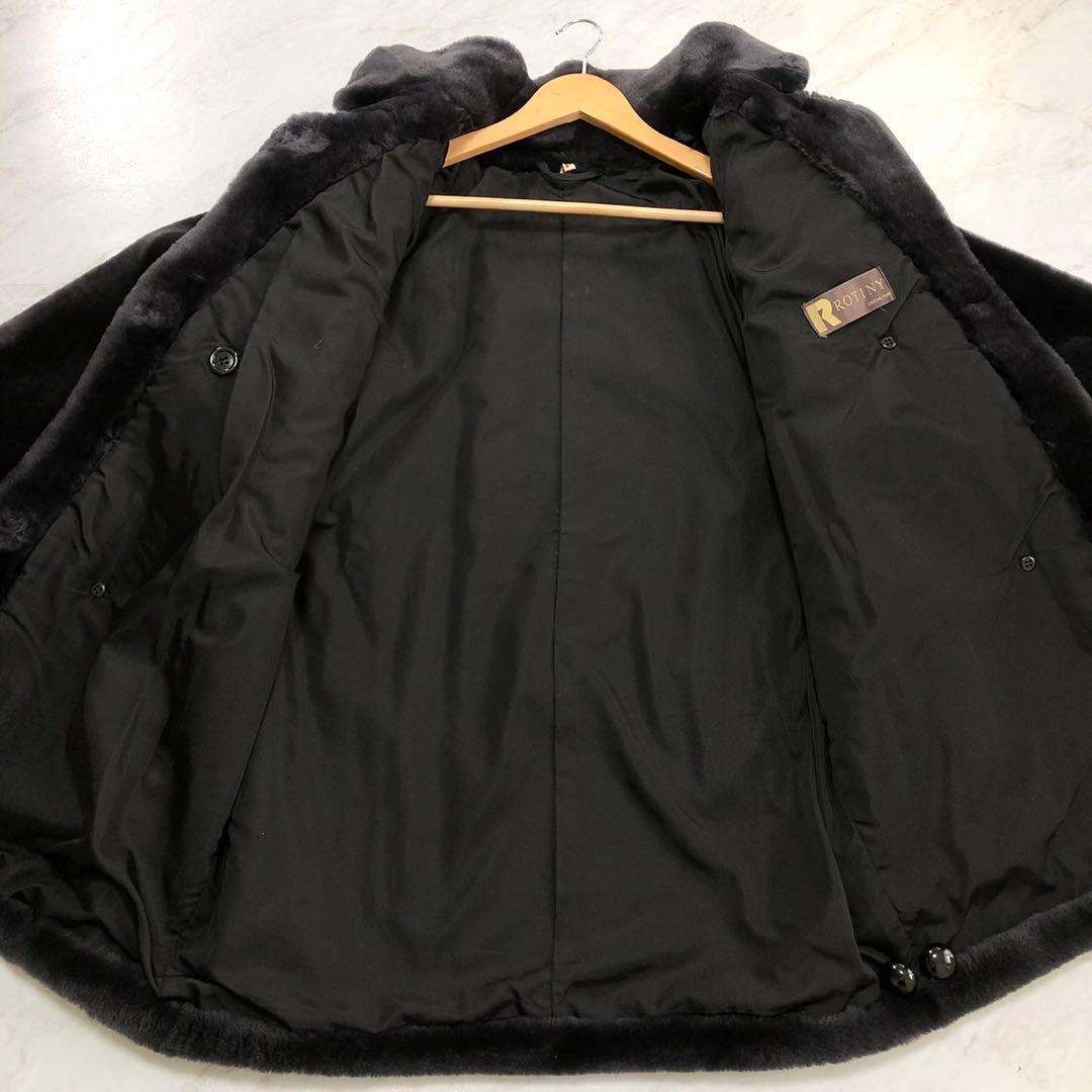 美品✨シェアードヌートリア 本毛皮 リアルファーコート 袖デザイン ブラック