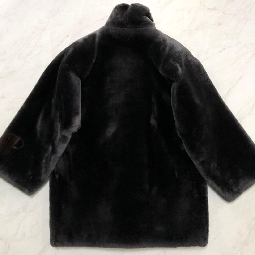 美品✨シェアードヌートリア 本毛皮 リアルファーコート 袖デザイン ブラック