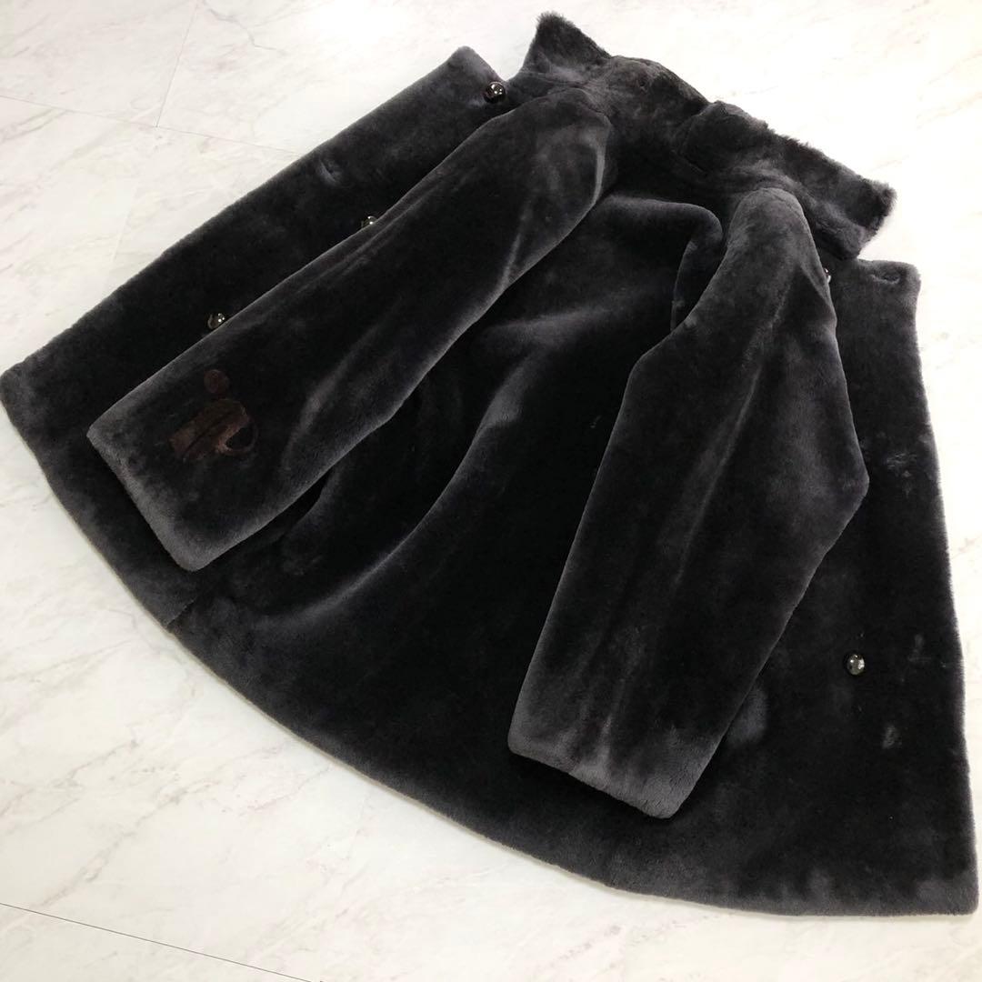 美品✨シェアードヌートリア 本毛皮 リアルファーコート 袖デザイン ブラック