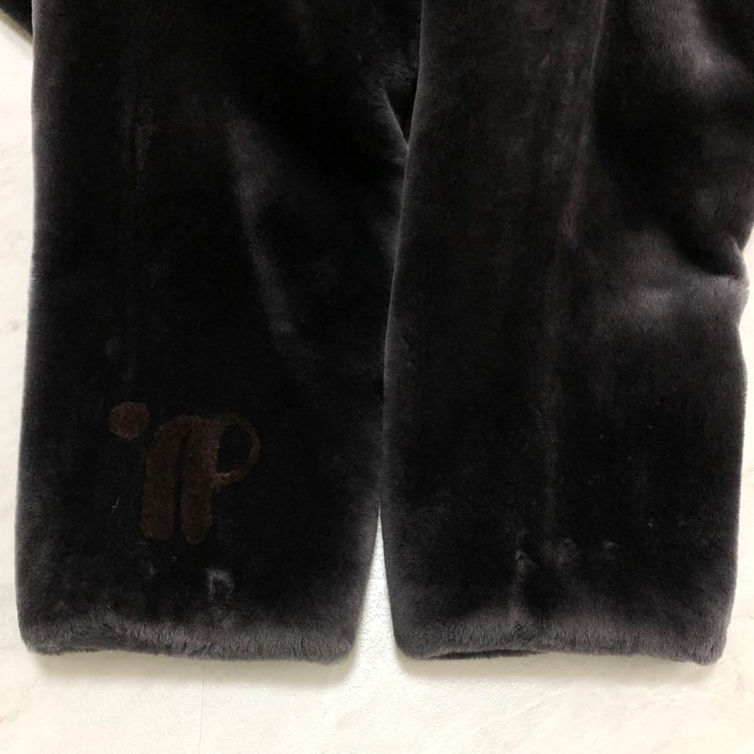 美品✨シェアードヌートリア 本毛皮 リアルファーコート 袖デザイン ブラック