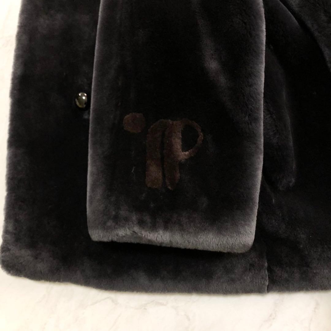 美品✨シェアードヌートリア 本毛皮 リアルファーコート 袖デザイン ブラック