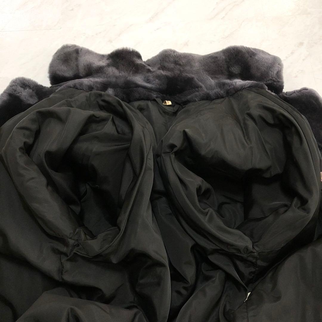 美品✨シェアードヌートリア 本毛皮 リアルファーコート 袖デザイン ブラック