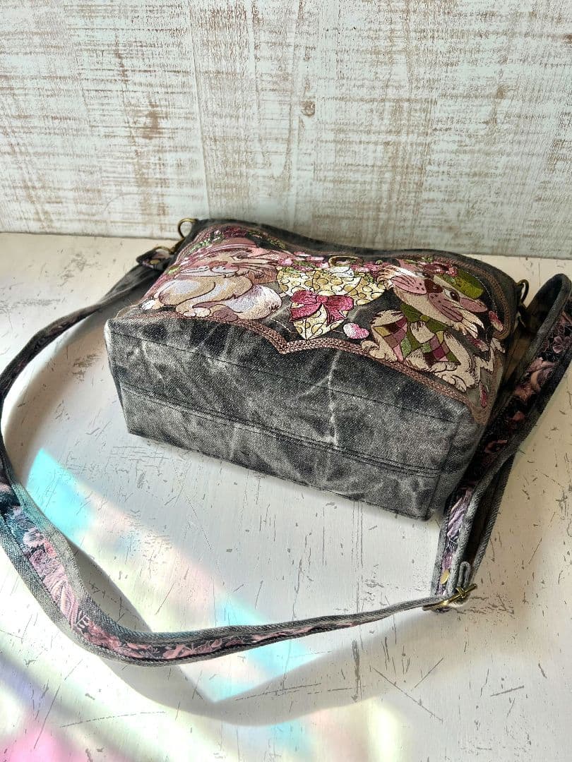 ※リクエスト品※ロラライハリス♡ブラックWデニム♡刺繍のショルダーバッグ