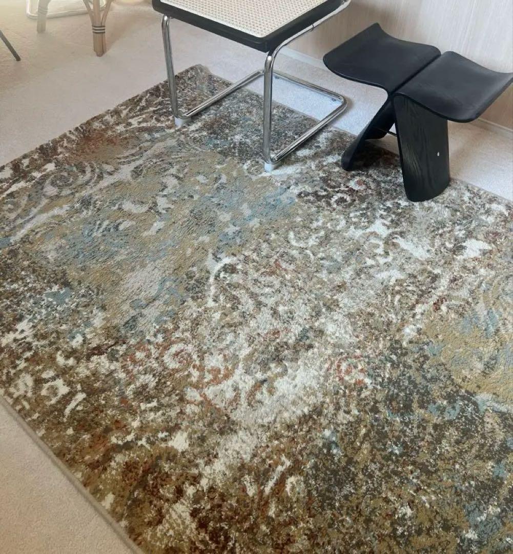 B-company ラグ 絨毯 おしゃれ かわいい インテリア　ベージュ 赤