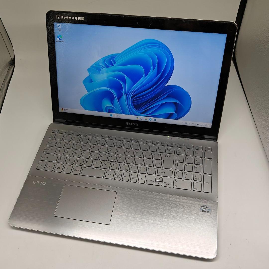 【VAIO】SVF 高性能i7 SSD512GB 12GB シルバー ノートPC