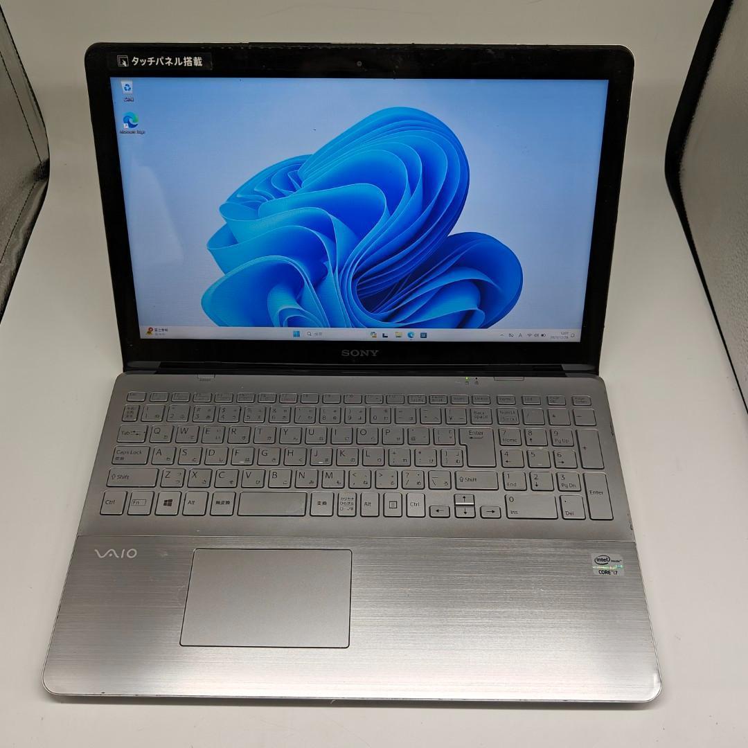 【VAIO】SVF 高性能i7 SSD512GB 12GB シルバー ノートPC