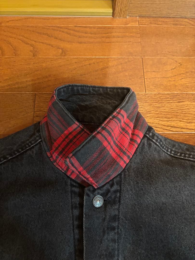 1月5日まで価格Levi's 70417 ブラック デニムジャケット 裏ネル L