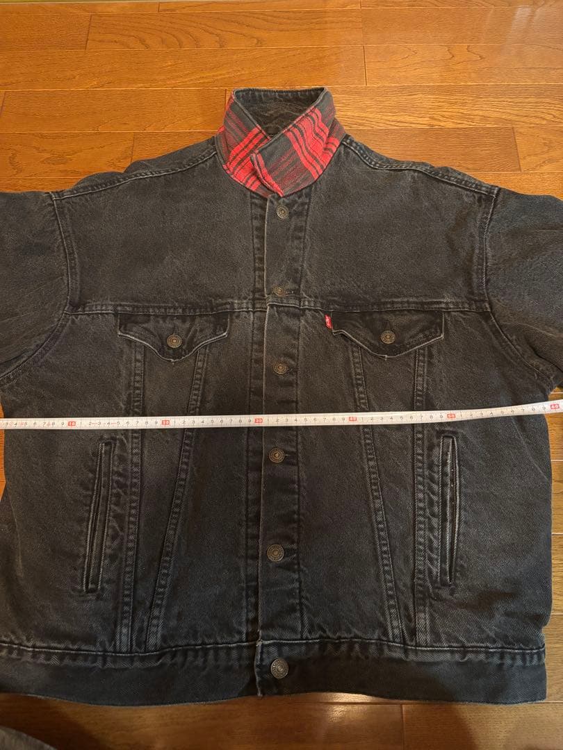 1月5日まで価格Levi's 70417 ブラック デニムジャケット 裏ネル L