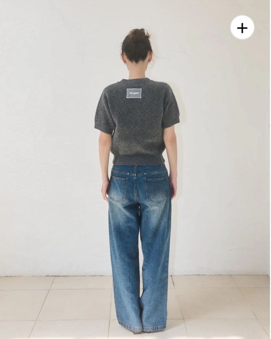 本日限定価格　新品muguet pony half knit tops GRAY