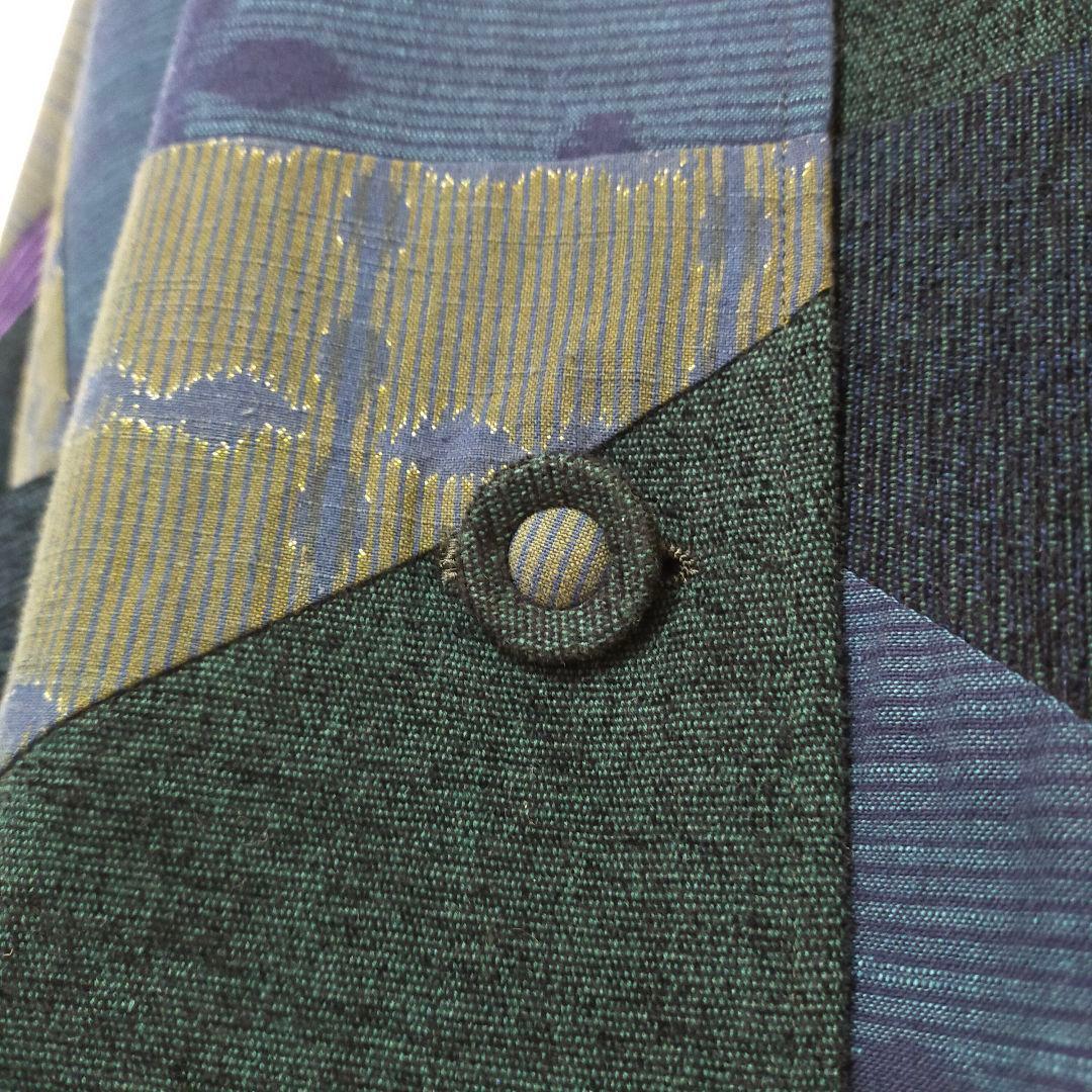 美品　儀右ヱ門　久留米絣ポンチョ　羽織物　ケープ