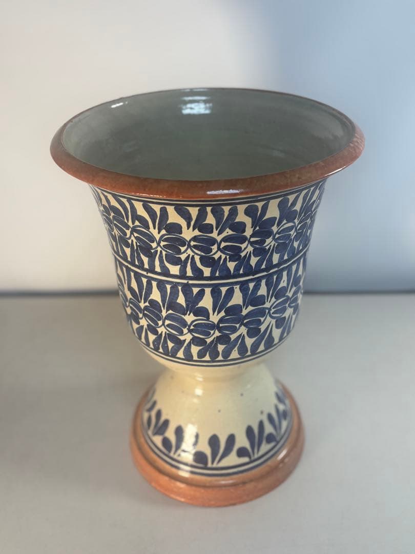 アンティーク　メキシコ　プエブラ タラベラ カップ型ポット
