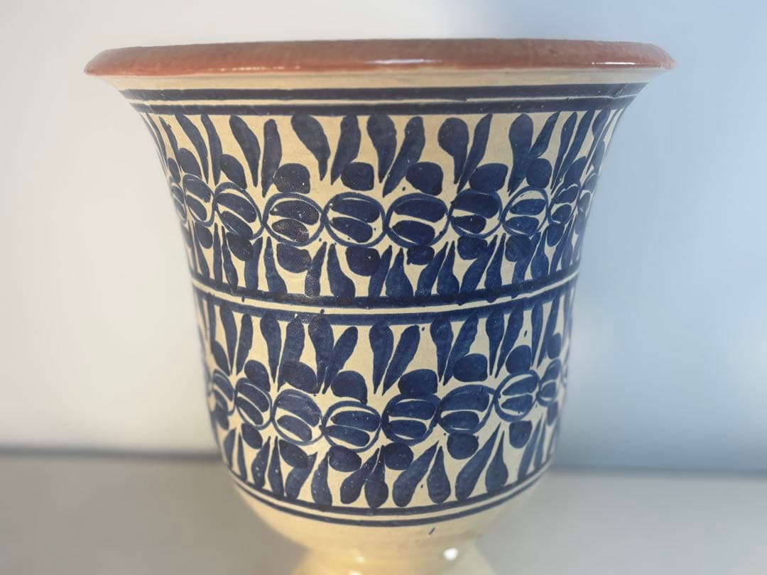 アンティーク　メキシコ　プエブラ タラベラ カップ型ポット