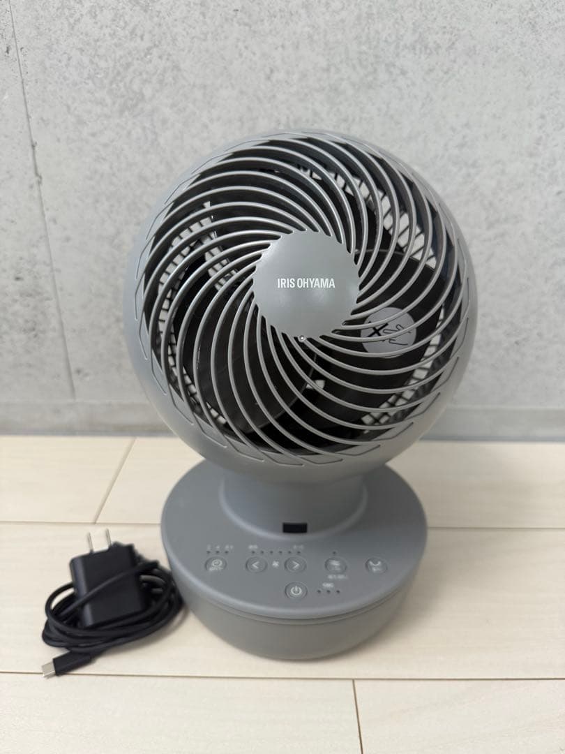 アイリスオーヤマ サーキュレーター コードレス DCモーター 左右首振り グレー