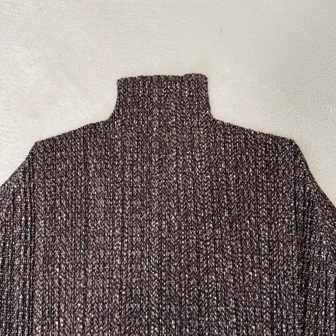 極美品✨PLEATS PLEASE プリーツ　柄入り　ブラウン　大きめサイズ