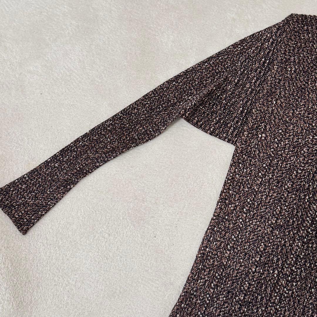 極美品✨PLEATS PLEASE プリーツ　柄入り　ブラウン　大きめサイズ