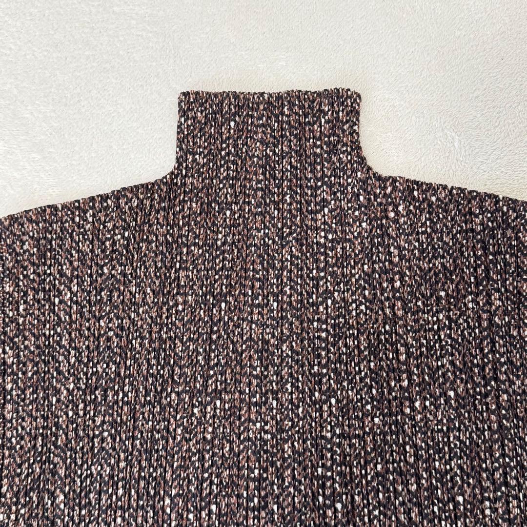 極美品✨PLEATS PLEASE プリーツ　柄入り　ブラウン　大きめサイズ