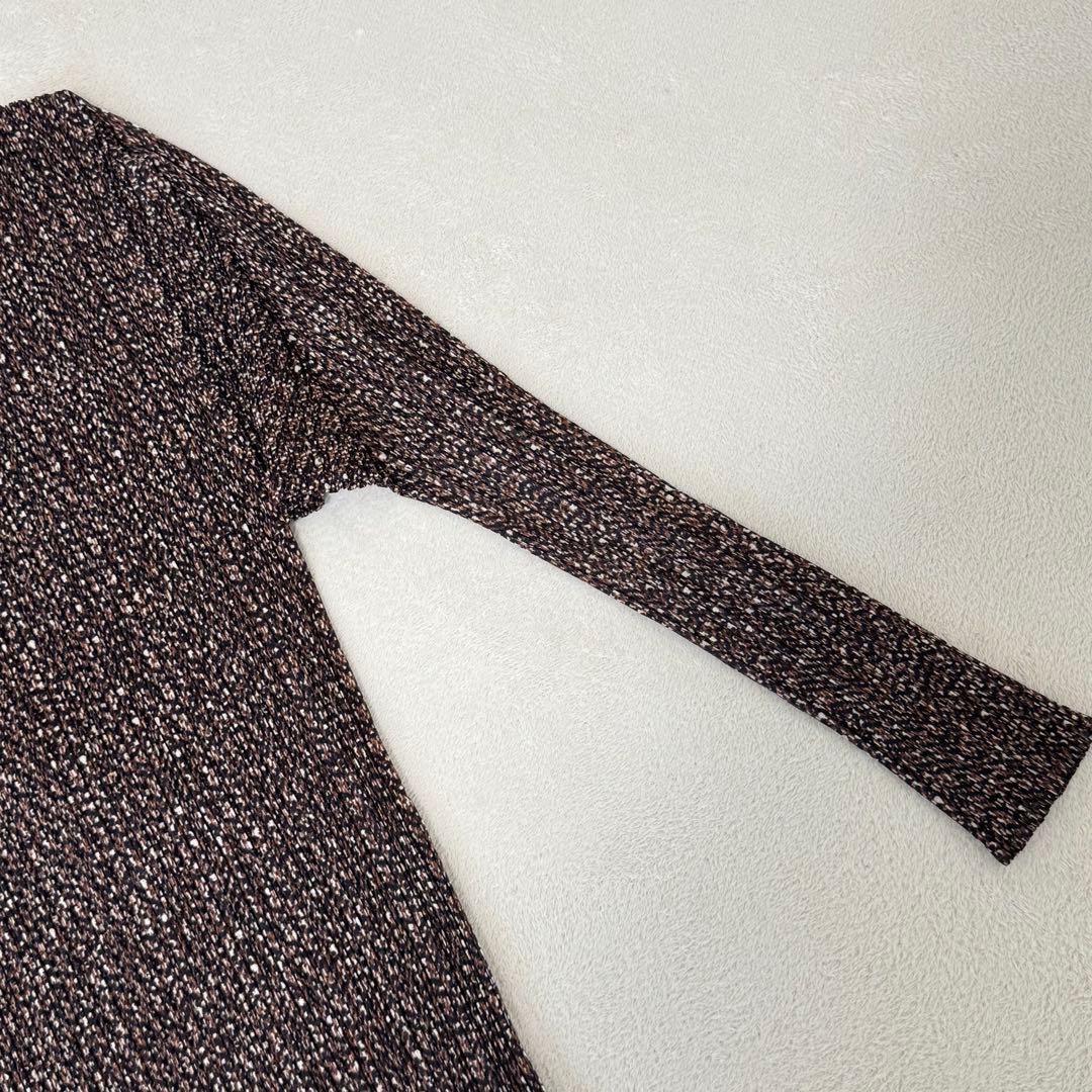 極美品✨PLEATS PLEASE プリーツ　柄入り　ブラウン　大きめサイズ