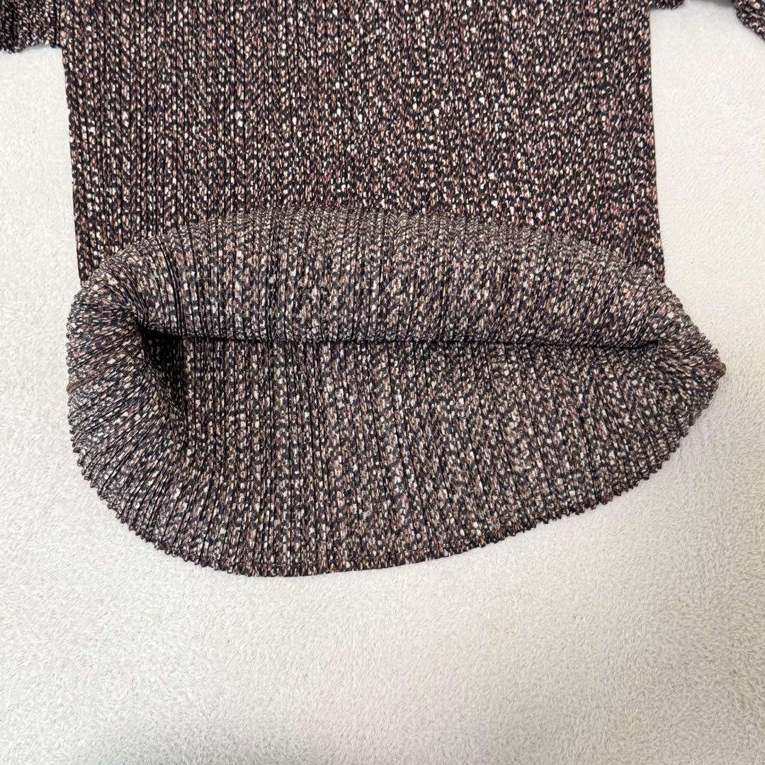 極美品✨PLEATS PLEASE プリーツ　柄入り　ブラウン　大きめサイズ