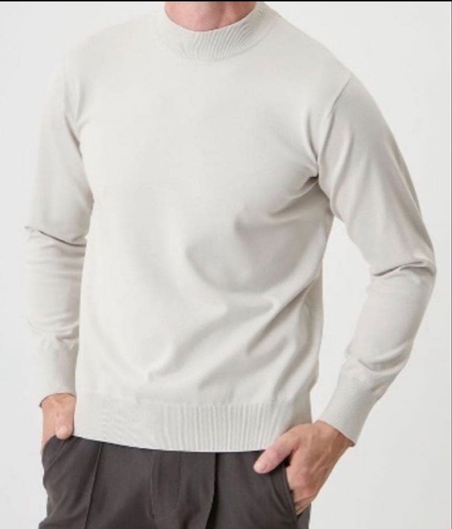 ★新品AOURE WASHABLE PACK KNITモックネック　 ホワイト